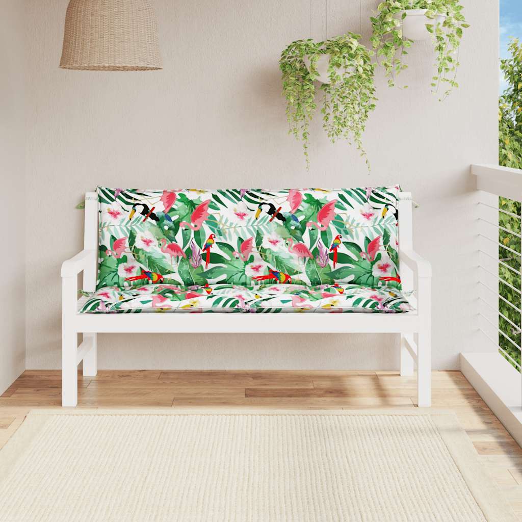 2 db színes szövet kerti padpárna 150 x 50 x 7 cm 3