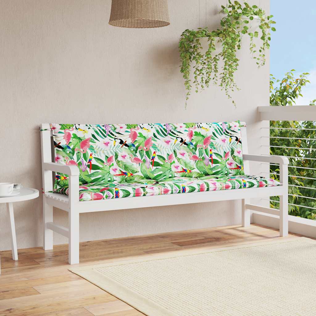 2 db színes szövet kerti padpárna 150 x 50 x 7 cm
