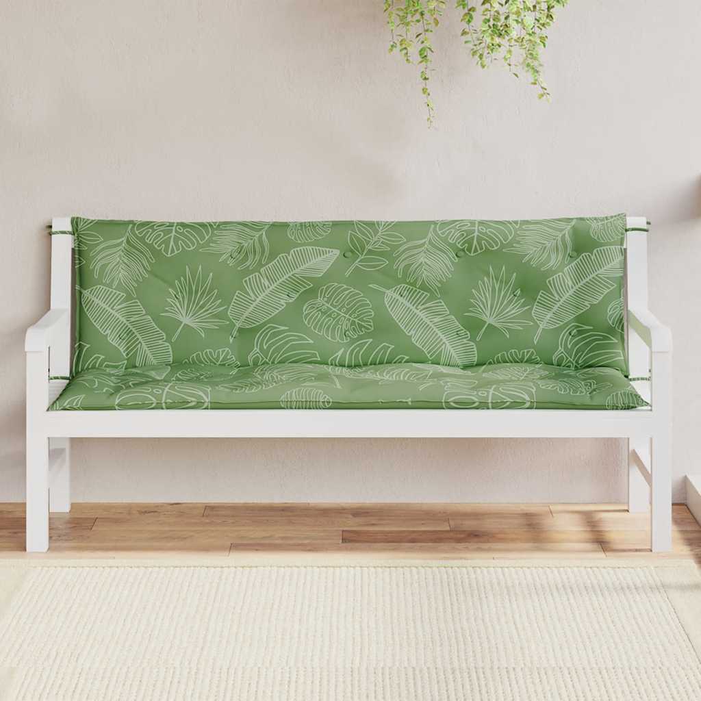 2 db levélmintás szövet kerti padpárna 150 x 50 x 7 cm 3