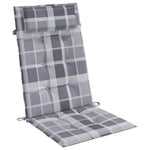 2 db szürke kockás oxford-szövet magas háttámlájú székpárna 5
