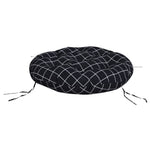 Fekete kockás oxford-szövet kerek párna Ø 60 x 11 cm 4