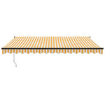 Sárga-fehér szövet és alumínium behúzható napellenző 4,5 x 3 m 3