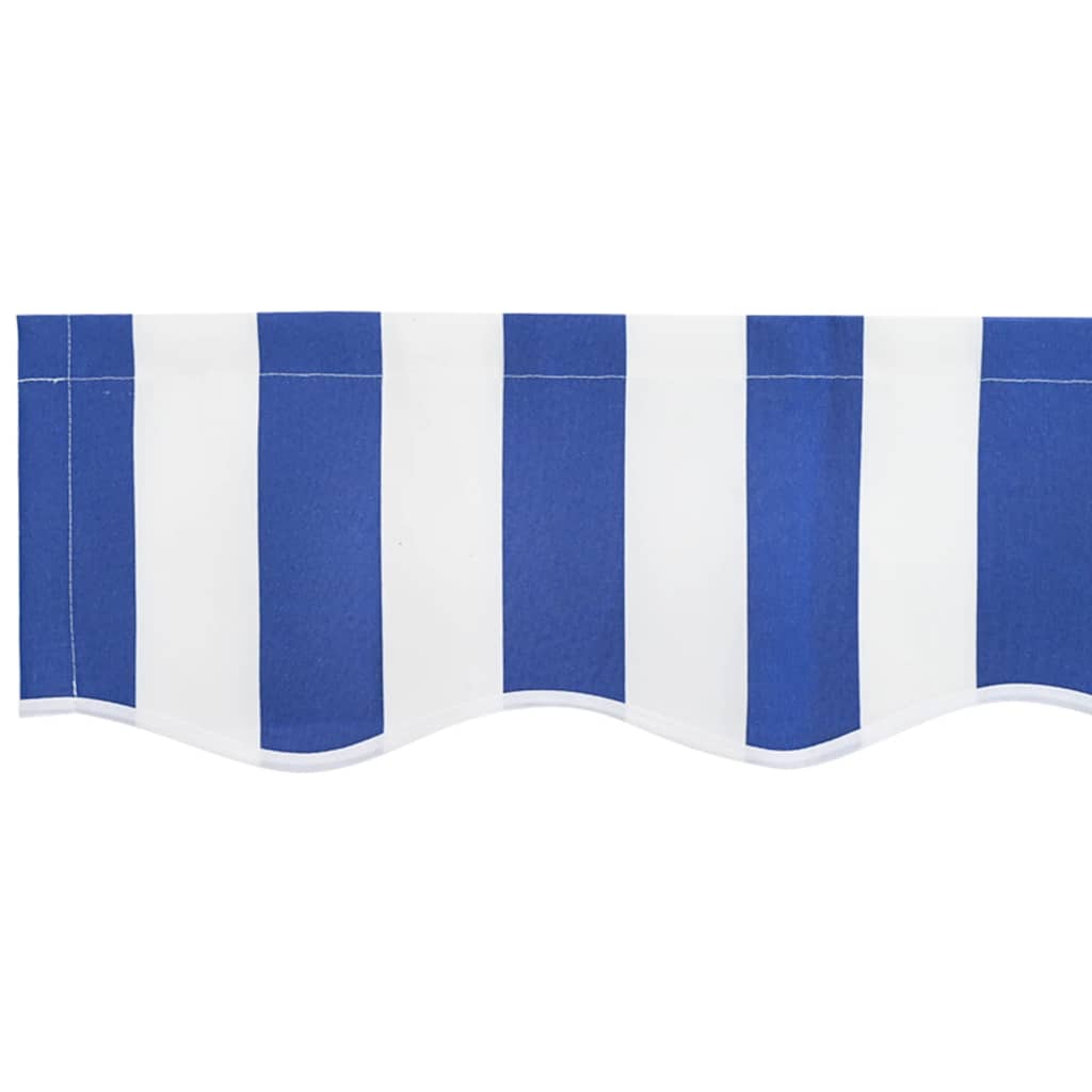 Behúzható napellenző Kék és Fehér 350 x 250 cm Szövet és Fém 10