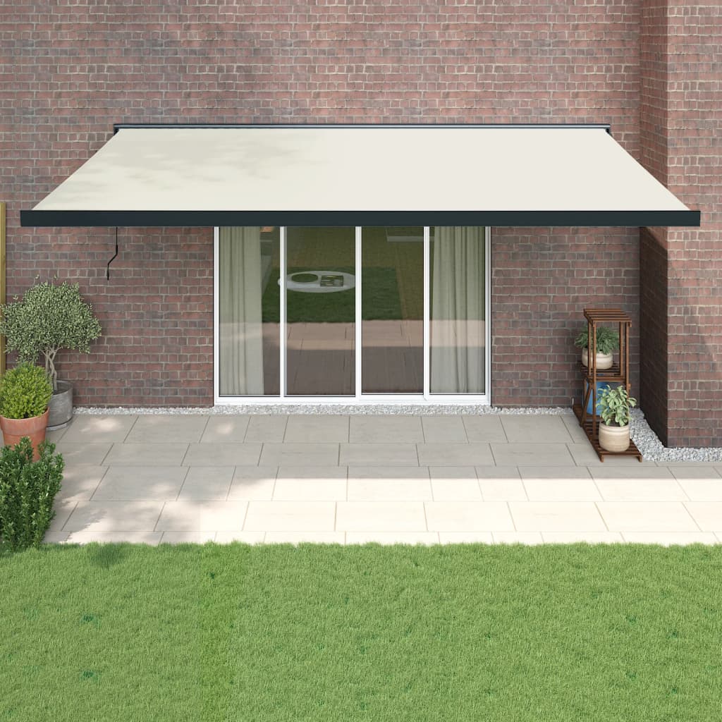 Behúzható napellenző Krém színű antracit kerettel 500 × 300 cm