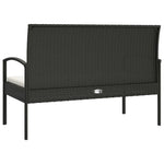 Fekete polyrattan kerti pad párnával 105 cm 5