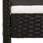 Fekete polyrattan kerti pad párnával 105 cm 6