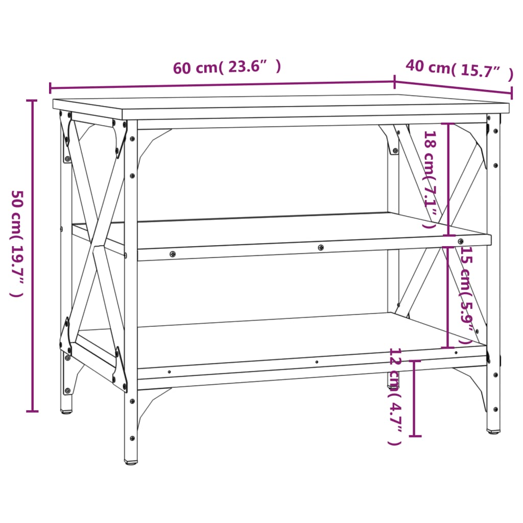 Fekete szerelt fa TV-szekrény 60x40x50 cm 9