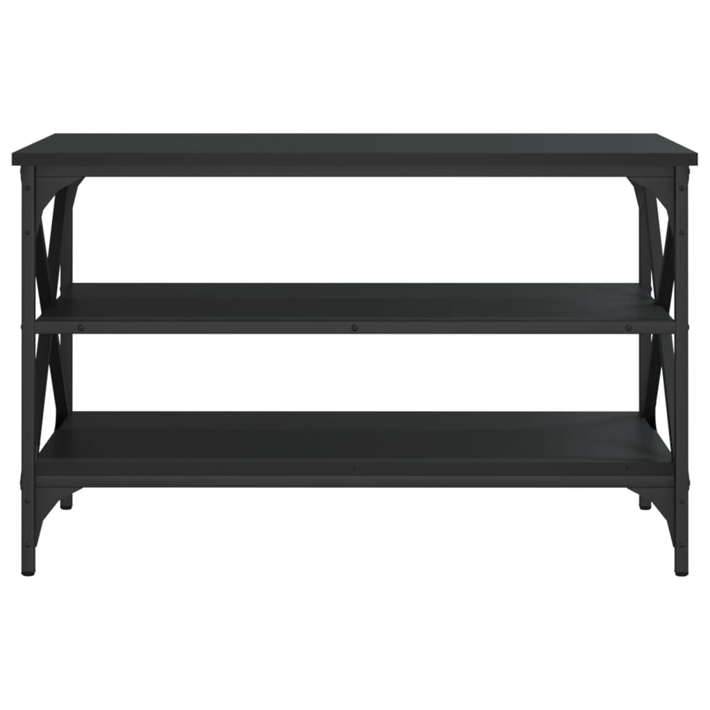 Fekete szerelt fa TV-szekrény 80x40x50 cm 5