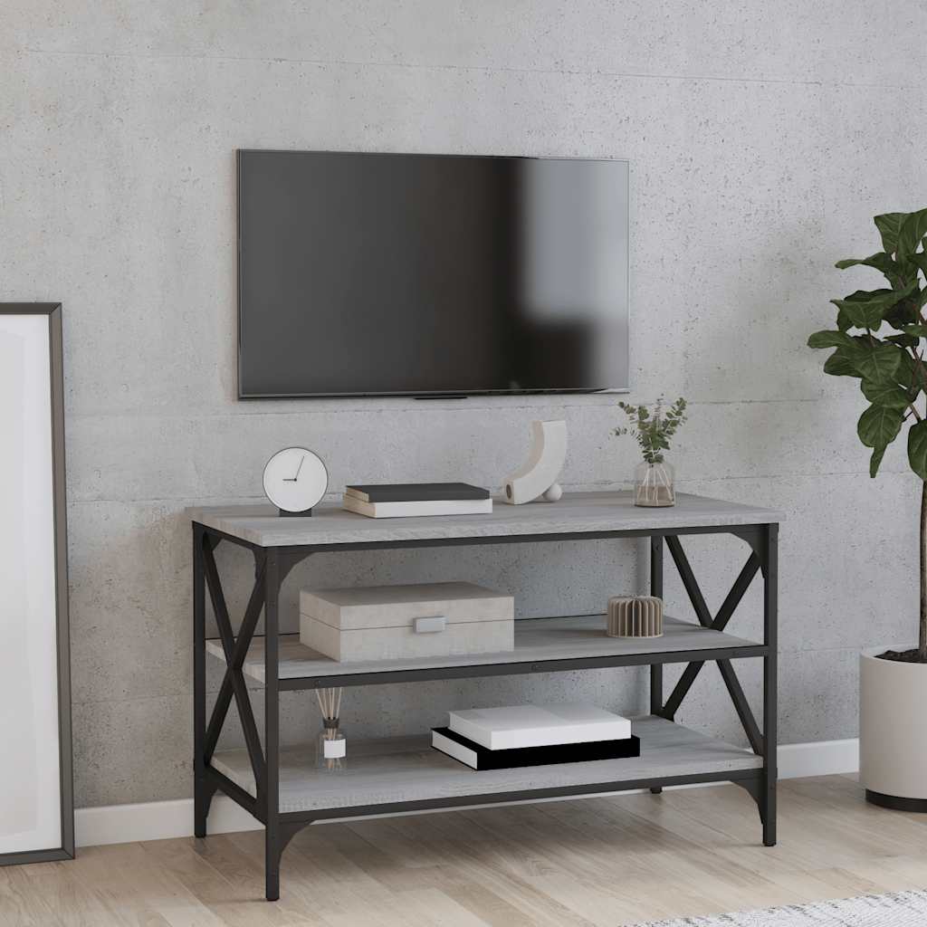 Szürke sonoma színű szerelt fa TV-szekrény 80x40x50 cm