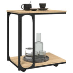 Sonoma tölgy szerelt fa kisasztal kerekekkel 50 x 35 x 55,5 cm 4