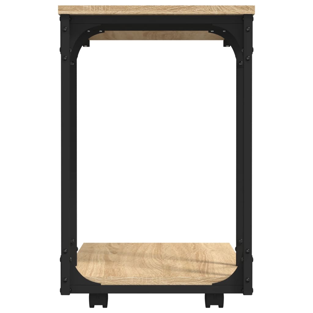 Sonoma tölgy szerelt fa kisasztal kerekekkel 50 x 35 x 55,5 cm 6