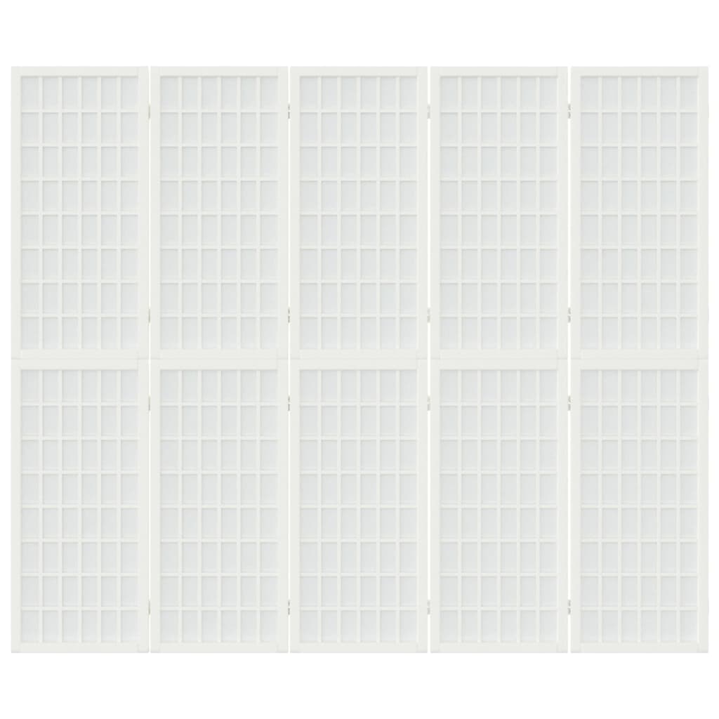 5 paneles fehér japán stílusú összecsukható paraván 200x170 cm 3