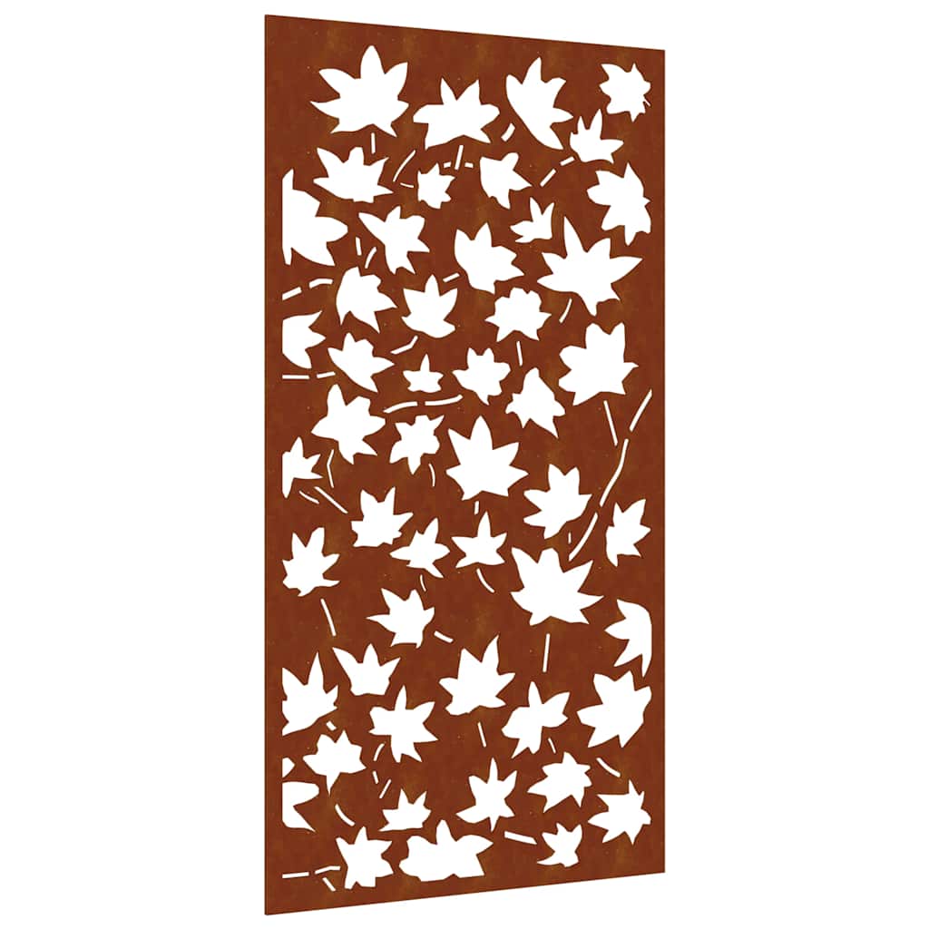 Juharlevél mintás corten acél kerti faldísz 105 x 55 cm 2