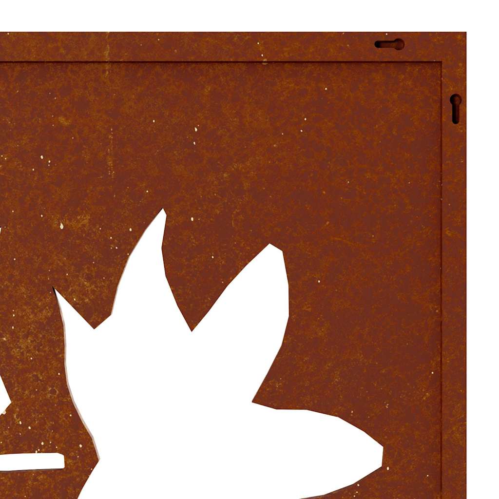 Juharlevél mintás corten acél kerti faldísz 105 x 55 cm 7
