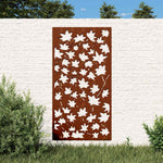Juharlevél mintás corten acél kerti faldísz 105 x 55 cm
