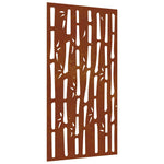 Bambuszmintás corten acél kerti faldísz 105 x 55 cm 2
