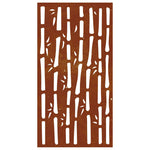 Bambuszmintás corten acél kerti faldísz 105 x 55 cm 4
