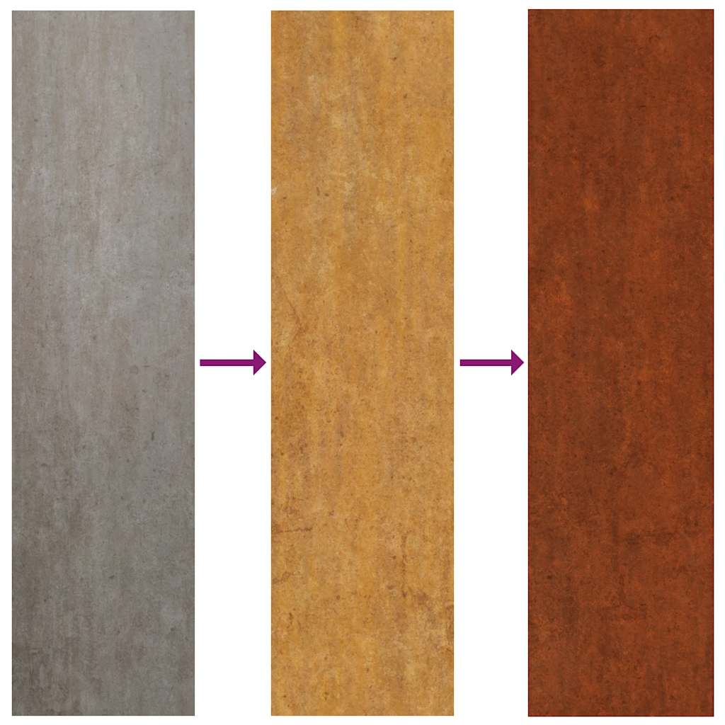 Bambuszmintás corten acél kerti faldísz 105 x 55 cm 6