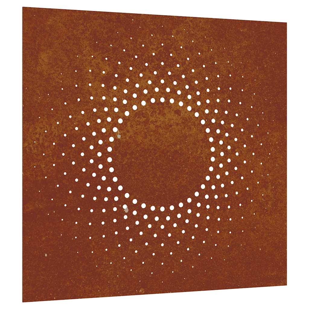 Napmintás corten acél kerti faldísz 55 x 55 cm 2