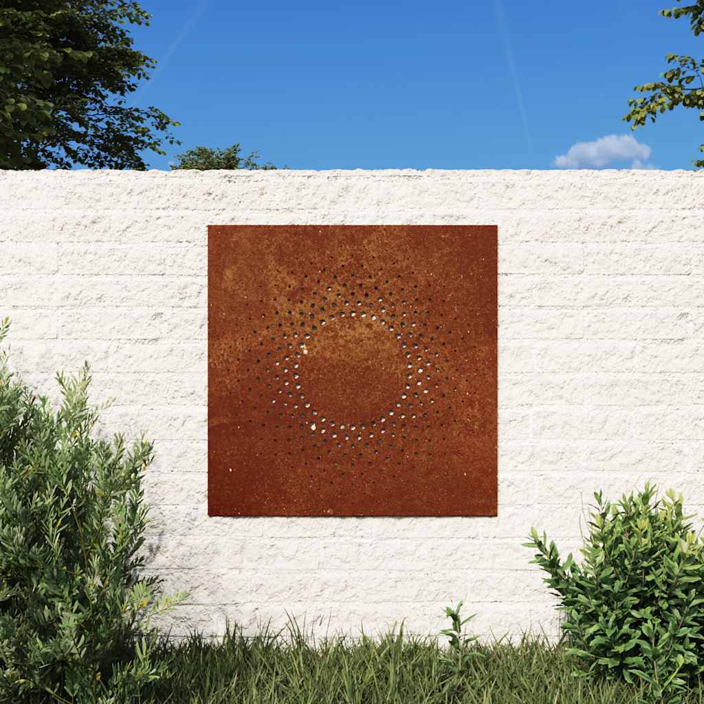 Napmintás corten acél kerti faldísz 55 x 55 cm