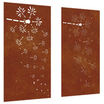 2 db virágmintás corten acél kerti faldísz 105 x 55 cm 2