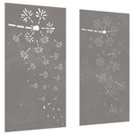 2 db virágmintás corten acél kerti faldísz 105 x 55 cm 3