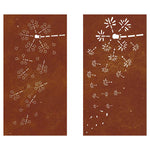 2 db virágmintás corten acél kerti faldísz 105 x 55 cm 5