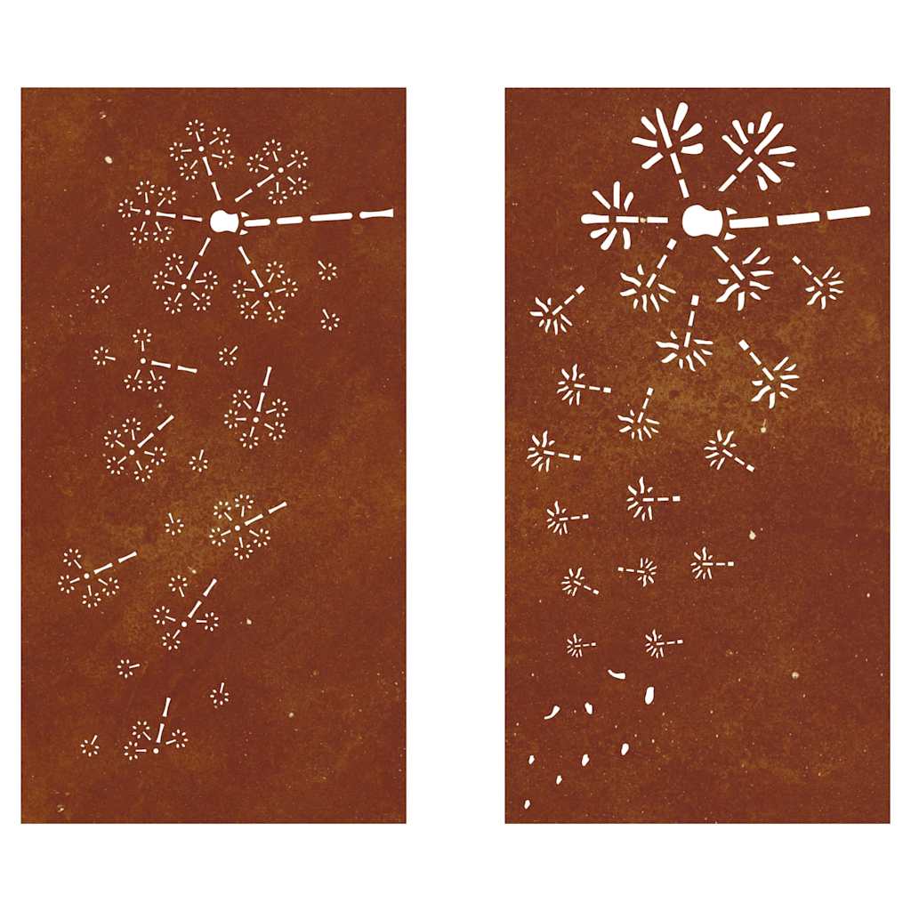2 db virágmintás corten acél kerti faldísz 105 x 55 cm 5
