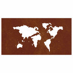 Világtérkép mintás corten acél kerti faldísz 105 x 55 cm 5