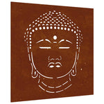 Buddha fej mintás corten acél kerti faldísz 55 x 55 cm 2