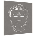 Buddha fej mintás corten acél kerti faldísz 55 x 55 cm 3