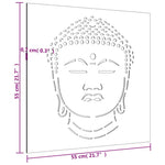Buddha fej mintás corten acél kerti faldísz 55 x 55 cm 9
