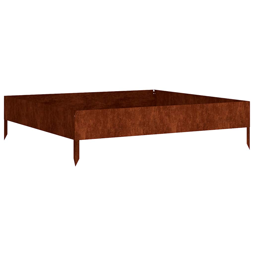 Corten acél kerti magaságyás 100x100x26 cm 2
