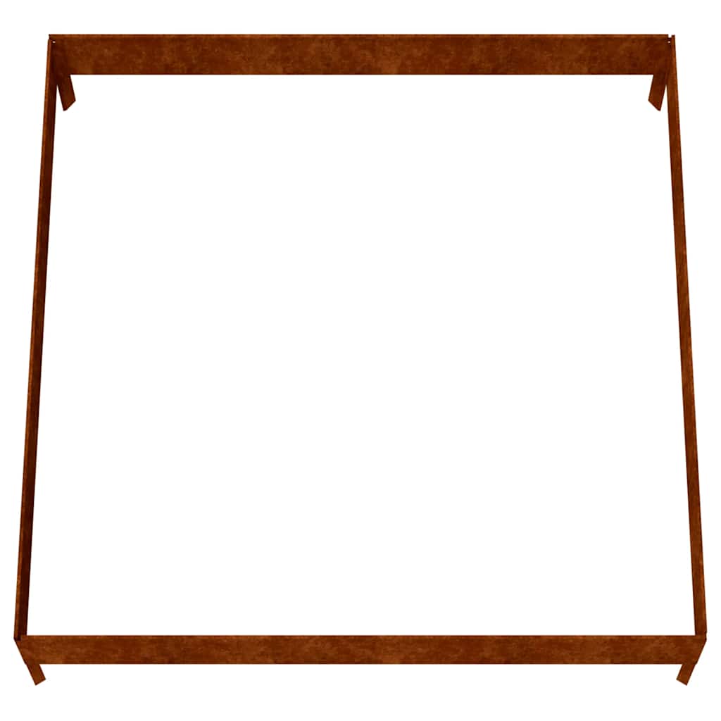 Corten acél kerti magaságyás 100x100x26 cm 5