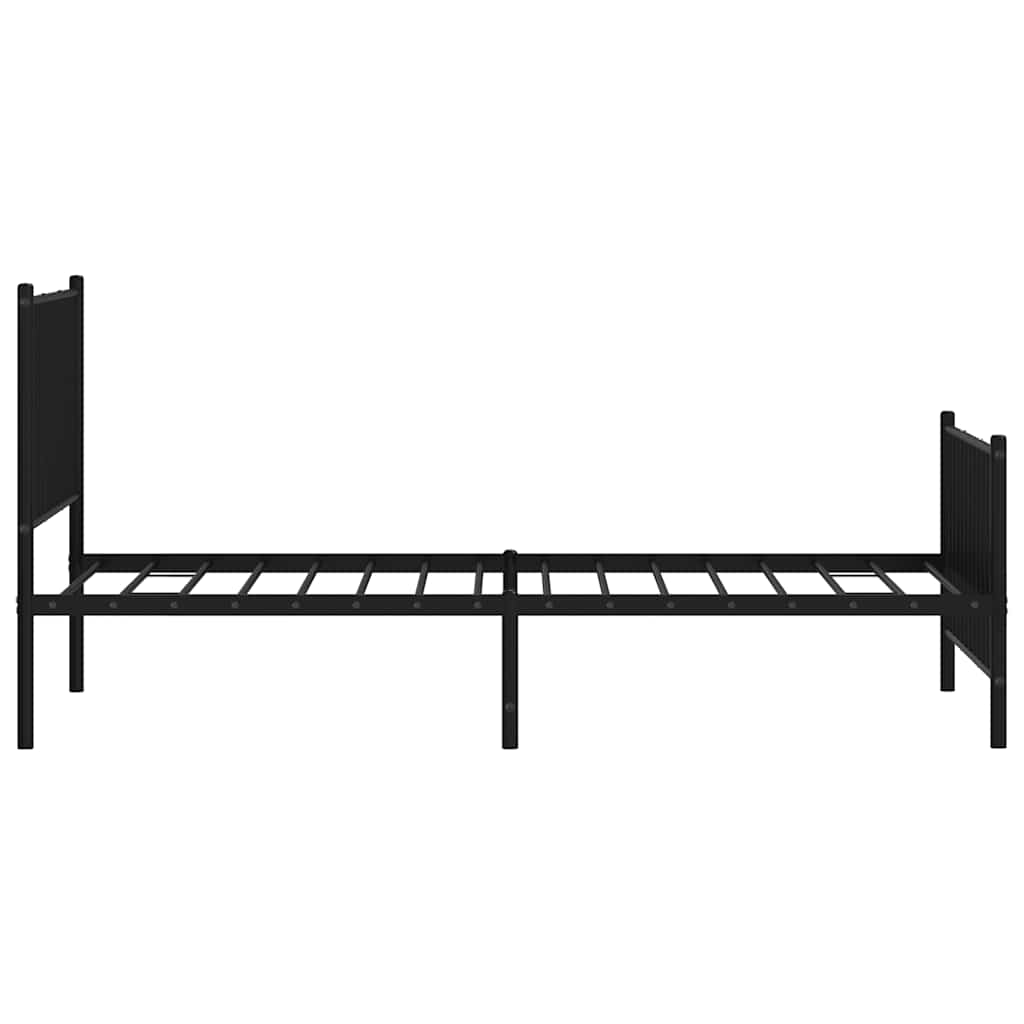 Fekete fém ágykeret fej- és lábtámlával 90 x 190 cm 6