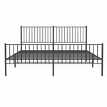 Fekete fém ágykeret fej- és lábtámlával 183 x 213 cm 6