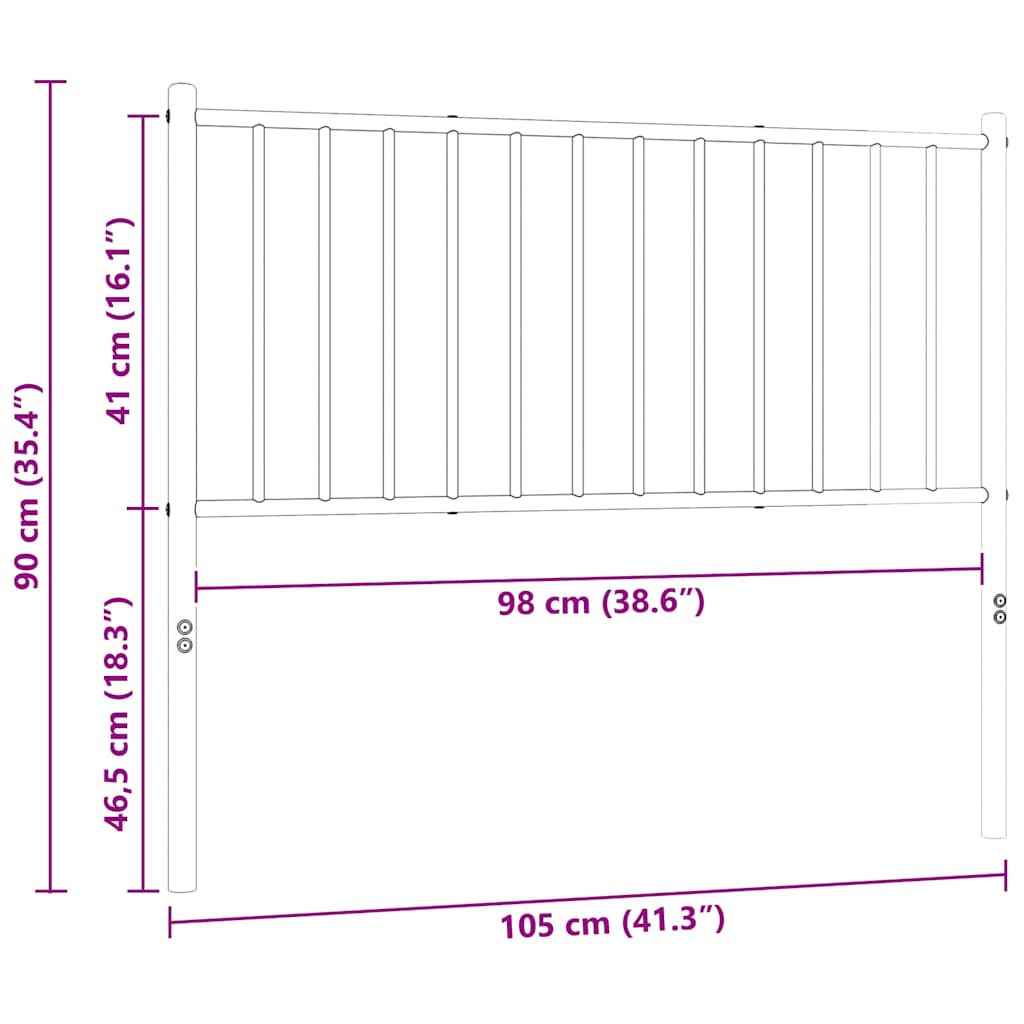 Fekete fém csere fejtámla 100 cm 8