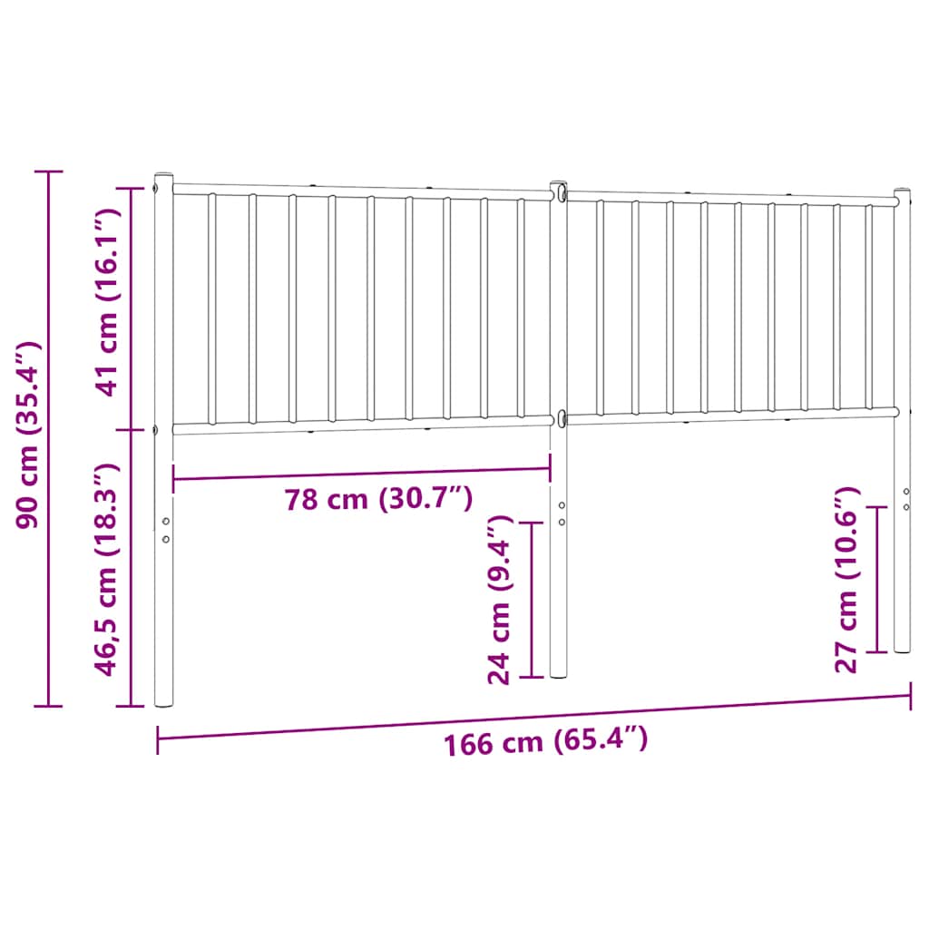 Fekete fém csere fejtámla 180 cm 7