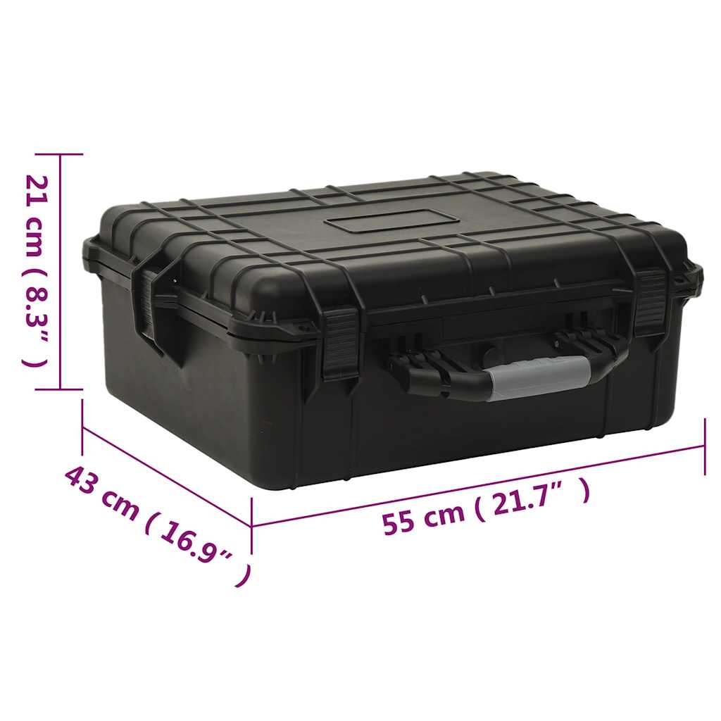 Fekete PP hordozható repülős tok 55 x 43 x 21 cm 8
