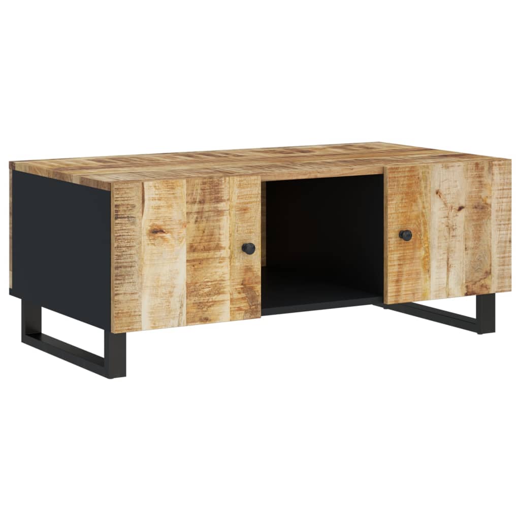 Tömör mangófa és szerelt fa dohányzóasztal 100 x 54 x 40 cm 12