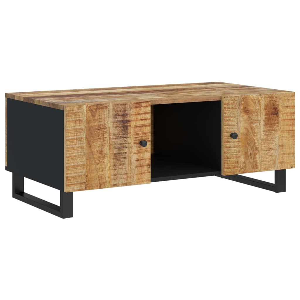 Tömör mangófa és szerelt fa dohányzóasztal 100 x 54 x 40 cm 14