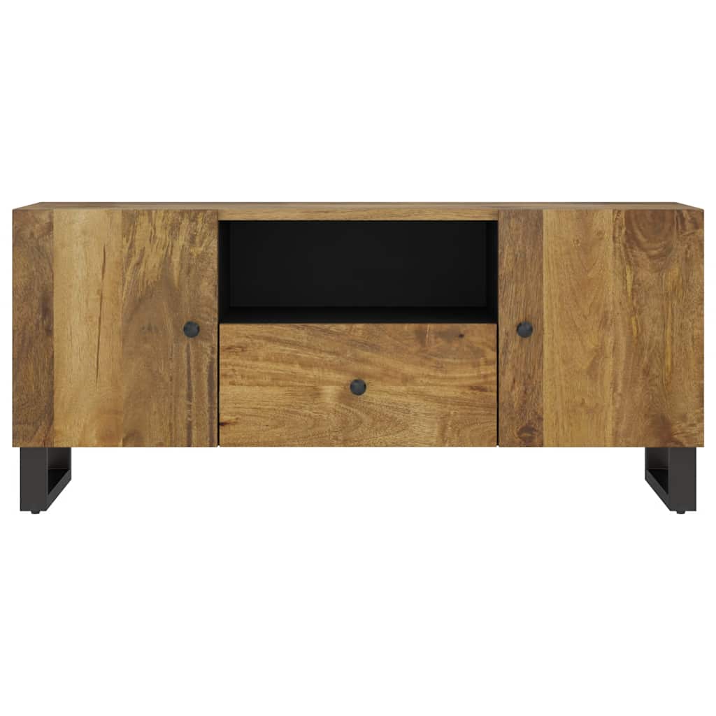Tömör mangófa és szerelt fa TV-szekrény 105 x 33,5 x 46 cm 4