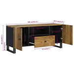 Tömör mangófa és szerelt fa TV-szekrény 105 x 33,5 x 46 cm 9