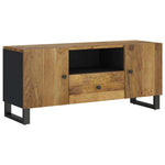 Tömör mangófa és szerelt fa TV-szekrény 105 x 33,5 x 46 cm 10