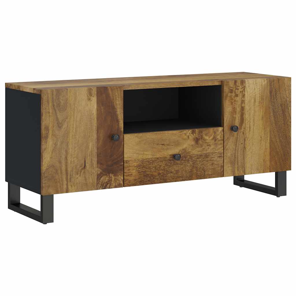 Tömör mangófa és szerelt fa TV-szekrény 105 x 33,5 x 46 cm 11