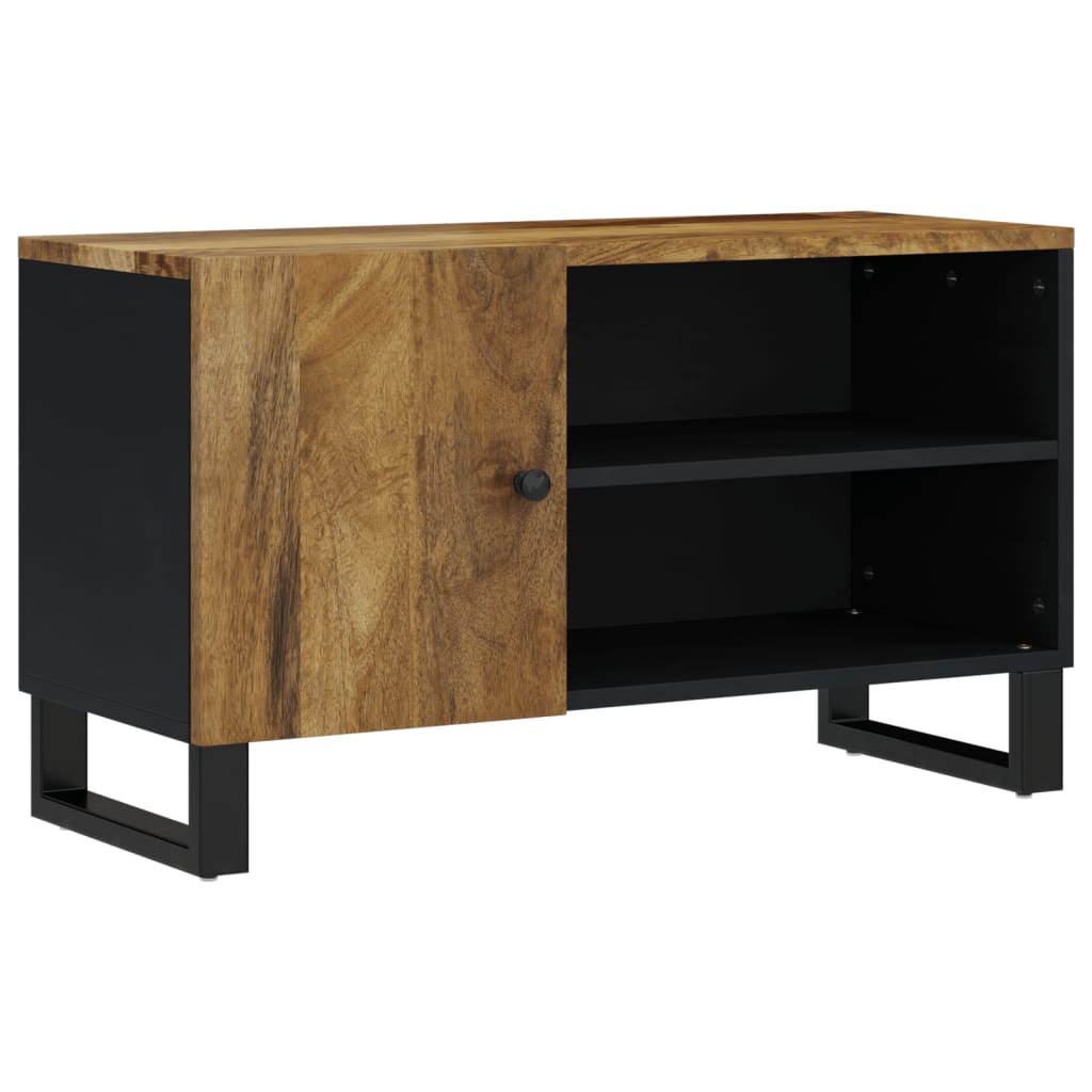 Tömör mangó- és szerelt fa TV-szekrény 80 x 33 x 46 cm 2