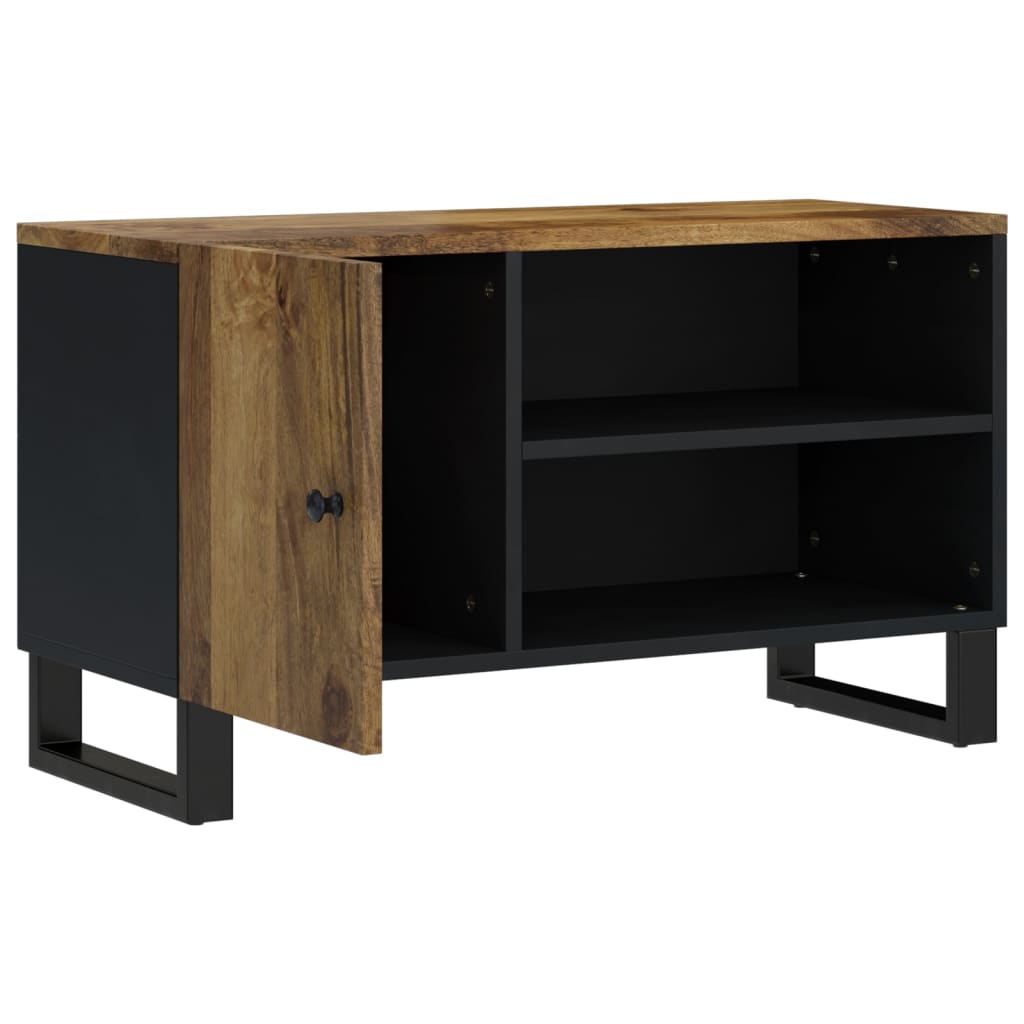 Tömör mangó- és szerelt fa TV-szekrény 80 x 33 x 46 cm 3