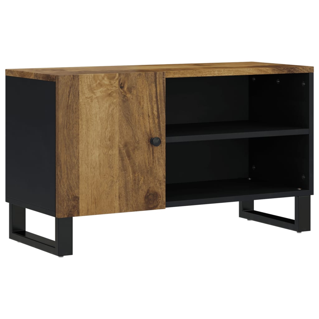 Tömör mangó- és szerelt fa TV-szekrény 80 x 33 x 46 cm 13