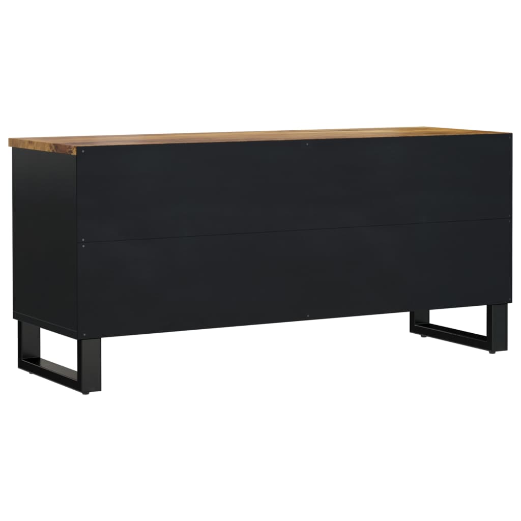 Tömör mangófa és szerelt fa TV-szekrény 100 x 33 x 46 cm 5