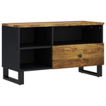 Tömör mangó- és szerelt fa TV-szekrény 80 x 33 x 46 cm 2